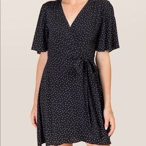 New Francesca’s polka dot wrap dress